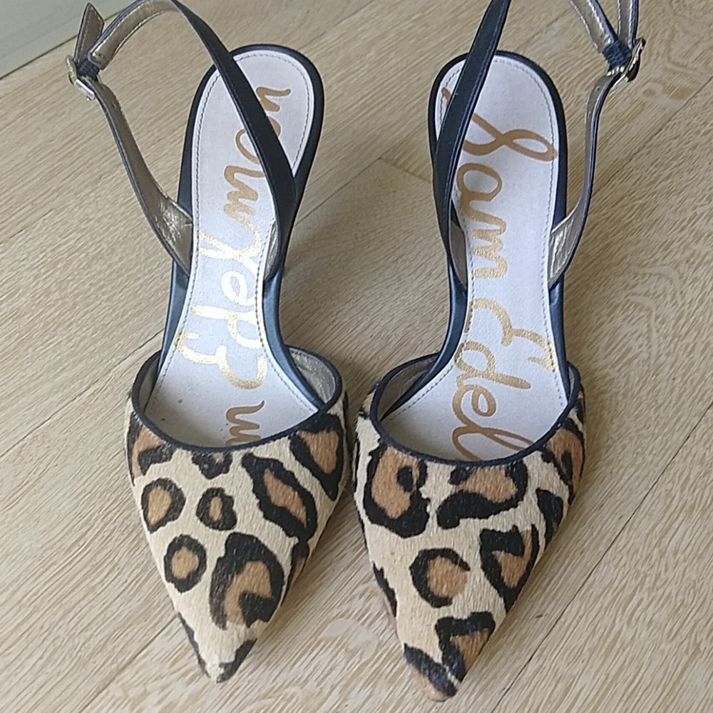 Sam Edelman leopard print slingbacks
